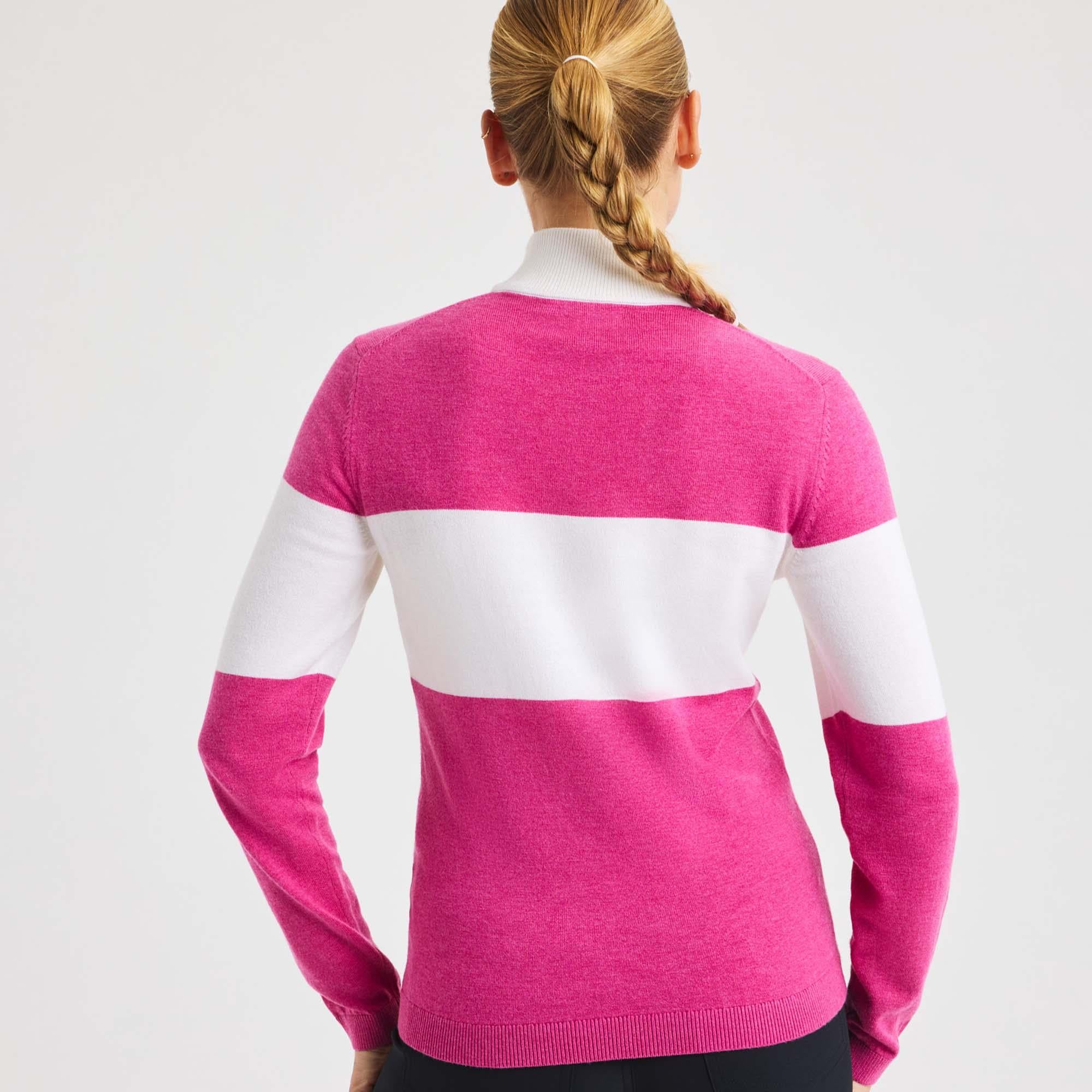 Rohnisch Kora Ladies Knitted Half Zip Sweater Rose